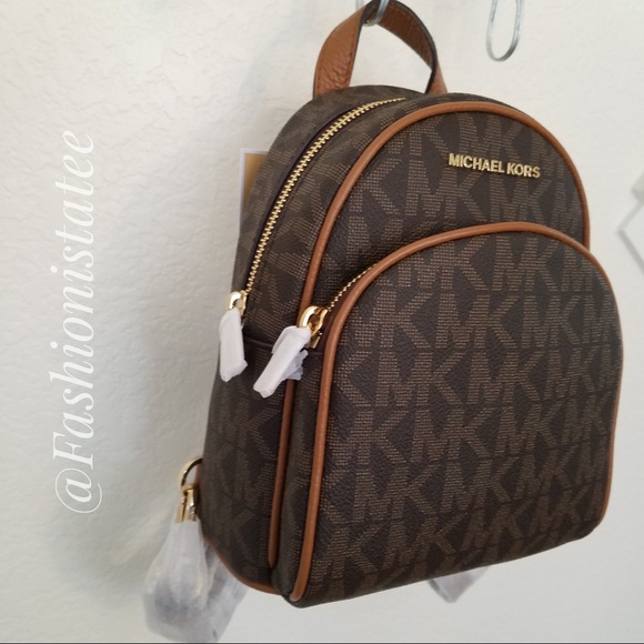NWT MICHAEL KORS ABBEY BROWN ACORN BACKPACK XSMALL - Picture 6 of 8